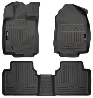 Ford Fusion Floor Liners - Front + Rear - Husky Liners - WeatherBeater Combo - Black - `10-`12